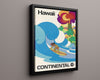 Classic Travel Poster - Hawaii - Continental Travel Vintage Framed Prints Floating Canvas 16x20