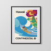 Classic Travel Poster - Hawaii - Continental Travel Vintage Framed Prints Gallery Frame 16x20