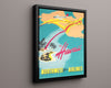 Classic Travel Poster - Hawaii - Northwest Orient Airlines Travel Vintage Framed Prints Floating Canvas 16x20