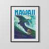 Classic Travel Poster - Hawaii - Surfing Scene Travel Vintage Framed Prints Gallery Frame 16x20