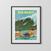 Classic Travel Poster - Hawaii - Surfing Travel Vintage Framed Prints Gallery Frame 16x20