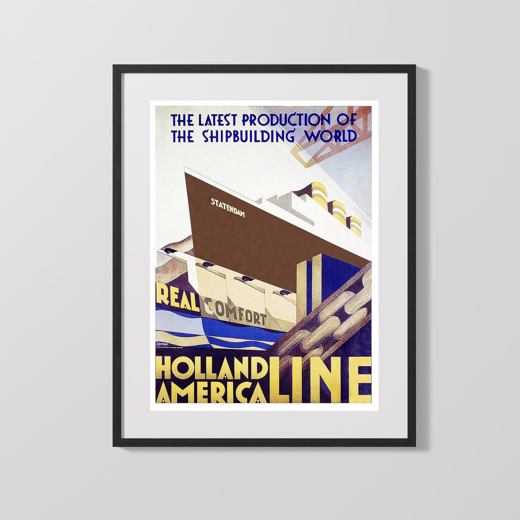 Classic Travel Poster - Holland - Harwich Hook Travel Vintage Framed Prints Gallery Frame 16x20