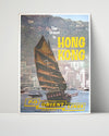 Classic Travel Poster - Hong Kong - Orient Lines Travel Vintage Framed Prints Poster 16x20