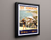 Classic Travel Poster - Hong Kong - Poster Travel Vintage Framed Prints Floating Canvas 16x20