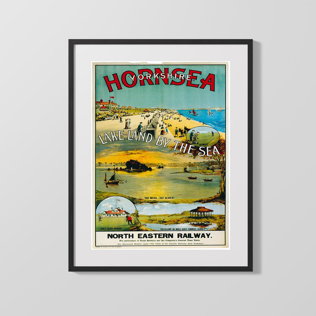 Classic Travel Poster - Hornsea - Lake Land By The Sea Travel Vintage Framed Prints Gallery Frame 16x20