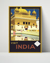Classic Travel Poster - India - Delhi House Travel Vintage Framed Prints Poster 16x20