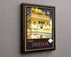 Classic Travel Poster - India - Delhi House Travel Vintage Framed Prints Floating Canvas 16x20