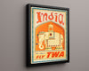 Classic Travel Poster - India - Fly TWA Travel Vintage Framed Prints Floating Canvas 16x20