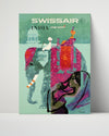 Classic Travel Poster - India - Swissair Elephant Travel Vintage Framed Prints Poster 16x20