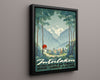 Classic Travel Poster - Interlaken - Jungfrau Region Travel Vintage Framed Prints Floating Canvas 16x20