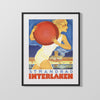 Classic Travel Poster - Interlaken - Strandbad Travel Vintage Framed Prints Gallery Frame 16x20
