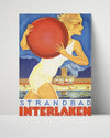 Classic Travel Poster - Interlaken - Strandbad Travel Vintage Framed Prints Poster 16x20