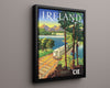 Classic Travel Poster - Ireland - CIE Railway Travel Vintage Framed Prints Floating Canvas 16x20