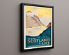 Classic Travel Poster - Isle of Skye - Scotland Travel Vintage Framed Prints Floating Canvas 16x20