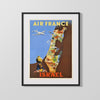 Classic Travel Poster - Israel - Air France Travel Vintage Framed Prints Gallery Frame 16x20
