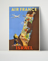 Classic Travel Poster - Israel - Air France Travel Vintage Framed Prints Poster 16x20