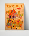 Classic Travel Poster - Israel - TWA Superjets Travel Vintage Framed Prints Poster 16x20