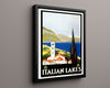 Classic Travel Poster - Italian Lakes - Scenic Travel Vintage Framed Prints Floating Canvas 16x20