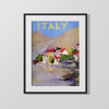 Classic Travel Poster - Italy - Lakeside Village Travel Vintage Framed Prints Gallery Frame 16x20