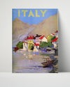Classic Travel Poster - Italy - Lakeside Village Travel Vintage Framed Prints Poster 16x20
