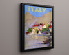 Classic Travel Poster - Italy - Lakeside Village Travel Vintage Framed Prints Floating Canvas 16x20