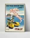 Classic Travel Poster - Italy - Lemons and Map Travel Vintage Framed Prints Poster 16x20
