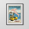 Classic Travel Poster - Italy - Lemons and Map Travel Vintage Framed Prints Gallery Frame 16x20