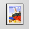 Classic Travel Poster - Italy - Summer by the Sea Travel Vintage Framed Prints Gallery Frame 16x20