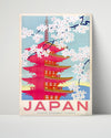 Classic Travel Poster - Japan - Cherry Blossoms Travel Vintage Framed Prints Poster 16x20