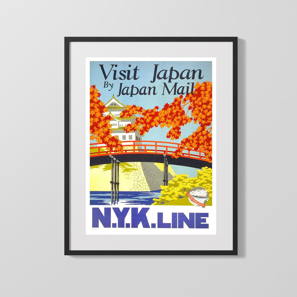 Classic Travel Poster - Japan - Japanese Government Railways Travel Vintage Framed Prints Gallery Frame 16x20