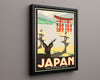 Classic Travel Poster - Japan - Japan Mail Travel Vintage Framed Prints Floating Canvas 16x20