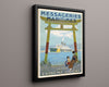 Classic Travel Poster - Japan - Messageries Maritimes Travel Vintage Framed Prints Floating Canvas 16x20