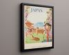 Classic Travel Poster - Japan - Nara Deer Travel Vintage Framed Prints Floating Canvas 16x20
