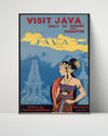 Classic Travel Poster - Java - Batavia Travel Vintage Framed Prints Poster 16x20