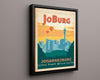 Classic Travel Poster - Johannesburg - South Africa Travel Vintage Framed Prints Floating Canvas 16x20
