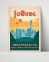 Classic Travel Poster - Johannesburg - South Africa Travel Vintage Framed Prints Poster 16x20