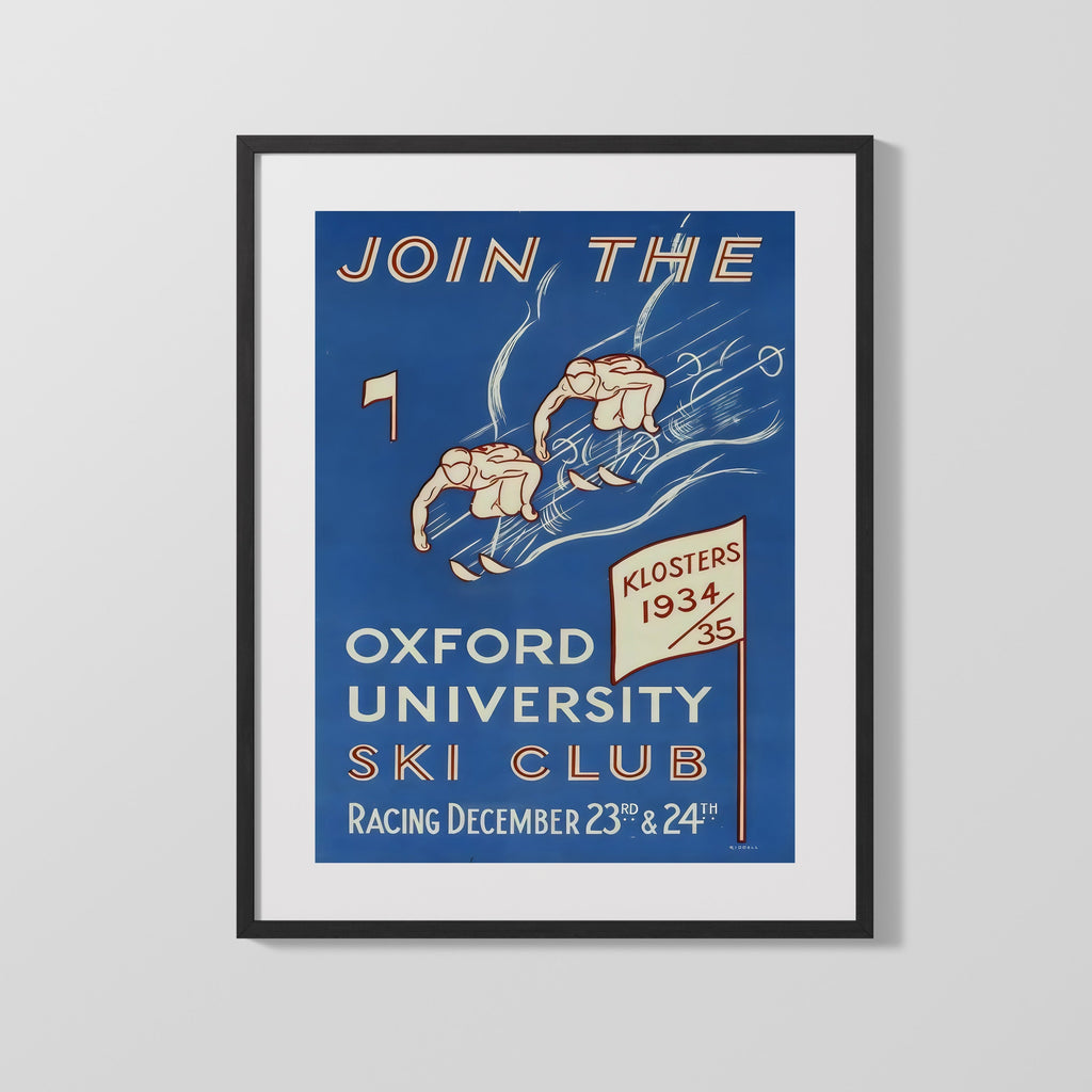Classic Travel Poster - Klosters - Oxford Ski Club Travel Vintage Framed Prints Gallery Frame 16x20