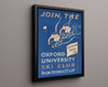 Classic Travel Poster - Klosters - Oxford Ski Club Travel Vintage Framed Prints Floating Canvas 16x20