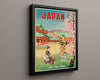 Classic Travel Poster - Kyoto - Japan Spring Travel Vintage Framed Prints Floating Canvas 16x20