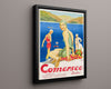 Classic Travel Poster - Lake Como - Italia Travel Vintage Framed Prints Floating Canvas 16x20