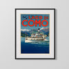 Classic Travel Poster - Lake Como Italy - By Boat Travel Vintage Framed Prints Gallery Frame 16x20