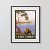 Classic Travel Poster - Lake Garda - Italia Travel Vintage Framed Prints Gallery Frame 16x20