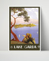 Classic Travel Poster - Lake Garda - Italia Travel Vintage Framed Prints Poster 16x20