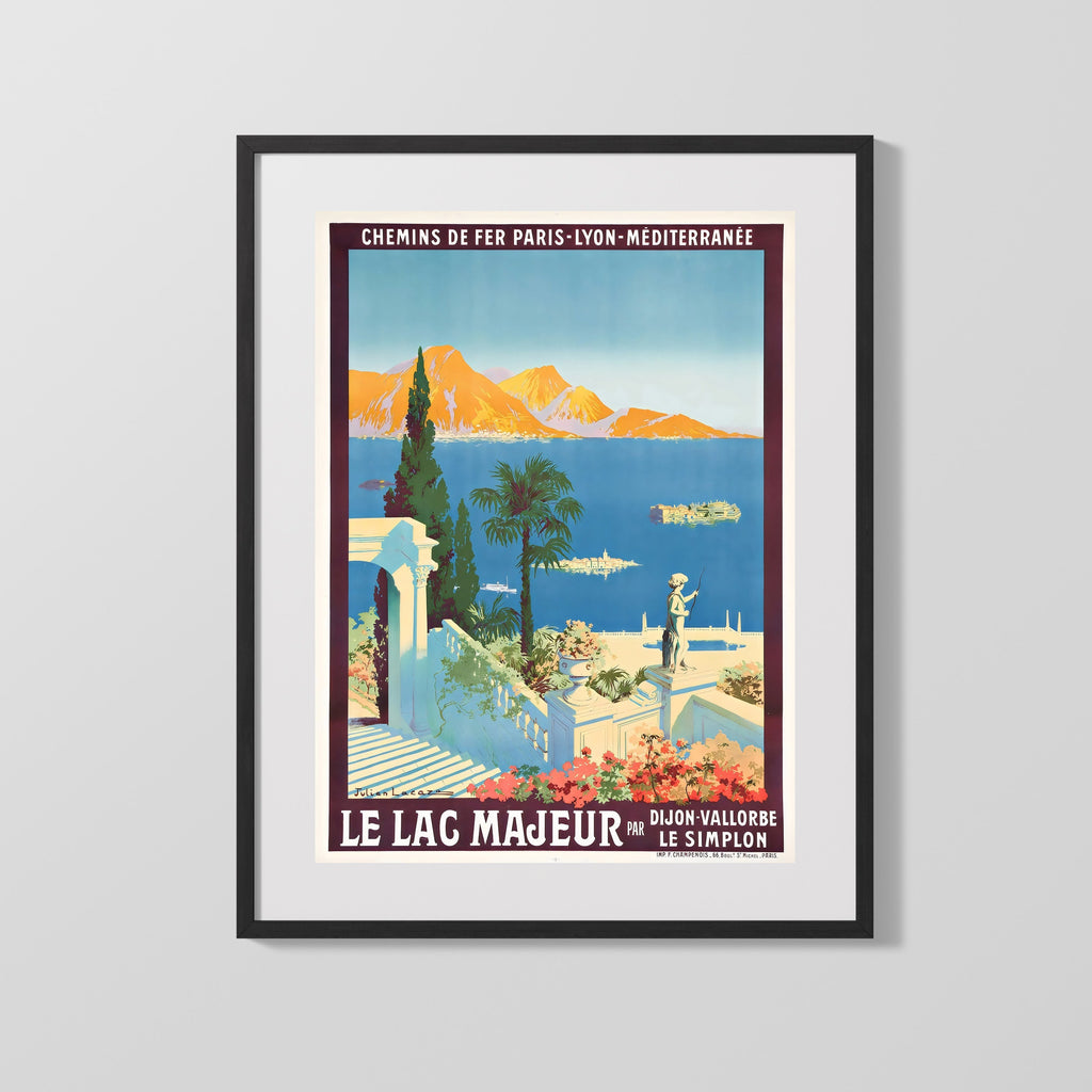 Classic Travel Poster - Lake Maggiore - Italian Lakes Travel Vintage Framed Prints Gallery Frame 16x20