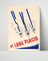 Classic Travel Poster - Lake Placid - Ski Resort Travel Vintage Framed Prints Poster 16x20