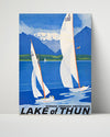 Classic Travel Poster - Lake of Thun - Switzerland Travel Vintage Framed Prints Poster 16x20