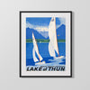 Classic Travel Poster - Lake of Thun - Switzerland Travel Vintage Framed Prints Gallery Frame 16x20
