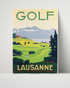 Classic Travel Poster - Lausanne - Golf Travel Vintage Framed Prints Poster 16x20