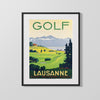 Classic Travel Poster - Lausanne - Golf Travel Vintage Framed Prints Gallery Frame 16x20