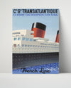 Classic Travel Poster - Le Havre - Transatlantique Travel Vintage Framed Prints Poster 16x20